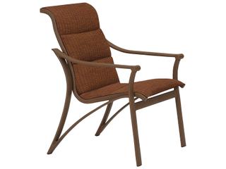 Corsica Padded Sling Aluminum Patio Dining Arm Chair