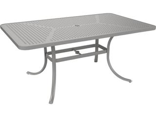 Patterned Boulevard Aluminum Rectangular Outdoor Dining Table with Umbrella Hole