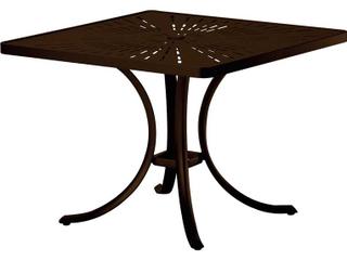 La Stratta Aluminum Square Outdoor Patio Dining Table with Umbrella Hole