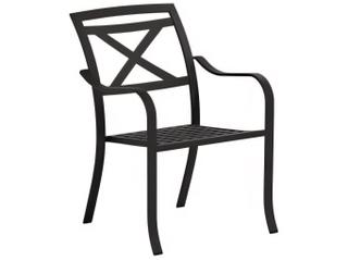 Catalina Cast Aluminum Stackable Dining Arm Chair X Back