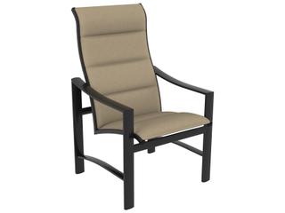 Kenzo Padded Sling Aluminum High Back Outdoor Patio Dining Arm Chair