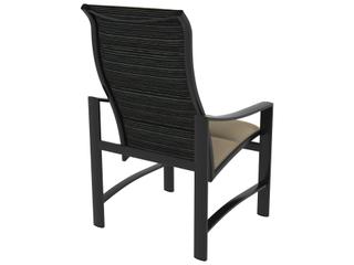 Tropitone Kenzo Padded Sling Aluminum High Back Outdoor Patio Dining Arm Chair