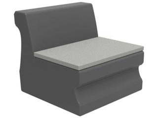 Radius Marine Grade Polymer Modular Outdoor Patio Lounge Chair with Seat Pad