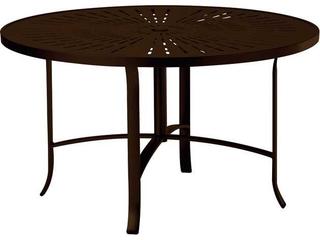 La Stratta Aluminum Round Patio Dining Table with Umbrella Hole
