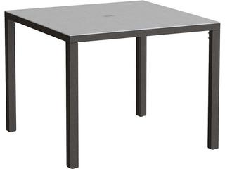 Parson Solid Top Aluminum 37" Square KD Dining Table with Umbrella Hole