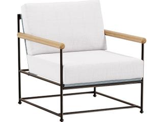 Stowe Aluminum Lounge Chair with Teak Arm & Cushion