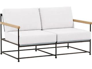 Stowe Aluminum Loveseat with Teak Arm & Cushion