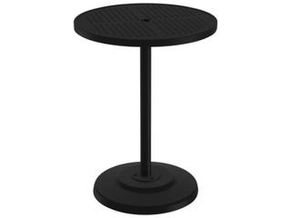 Boulevard Aluminum Round KD Pedestal Outdoor Bar Table with Umbrella Hole