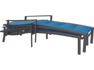 Tropitone Kor Padded Sling Aluminum Outdoor Chaise Lounge