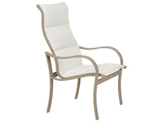 Shoreline Padded Sling Aluminum High Back Outdoor Patio Dining Arm Chair