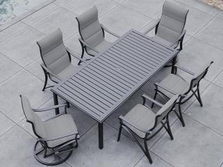 Tropitone Corsica Padded Sling Aluminum Outdoor Patio Dining Set