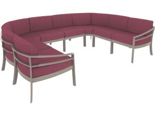 Tropitone Kor Cushion Aluminum Sectional Outdoor Patio Lounge Set