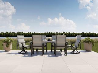 Tropitone Lakeside Padded Sling Aluminum Dining Set