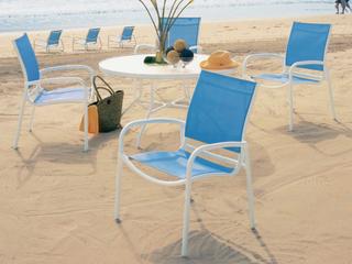 Tropitone Millennia Relaxed Sling Aluminum Patio Dining Set
