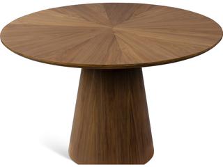 Urbia Modern Brazilian Mona Round Wood Nogueira Dining Table