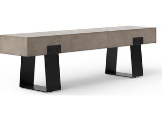 Urbia Industrial Concrete Dark Grey Black Accent Bench