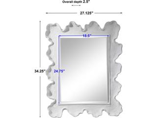 Uttermost Sea Matte White Rectangular Wall Mirror