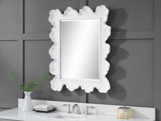 Uttermost Sea Matte White Rectangular Wall Mirror