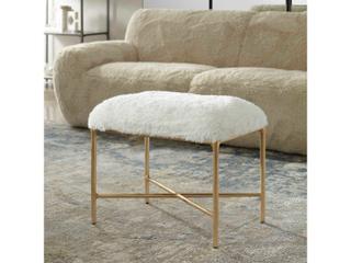 Uttermost Soft Gold Upholstered Accent Stool