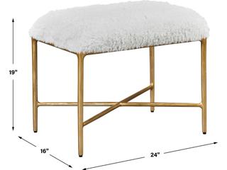 Uttermost Soft Gold Upholstered Accent Stool
