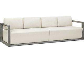 Remsen Weathered Gray Oyster White Wood Cushion Sofa