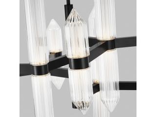 Visual Comfort Modern Langston 12-Light Plated Dark Bronze Tiered Chandelier