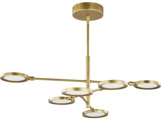 Visual Comfort Modern Spectica 6-Light Plated Brass Chandelier