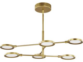 Visual Comfort Modern Spectica 6-Light Plated Brass Chandelier