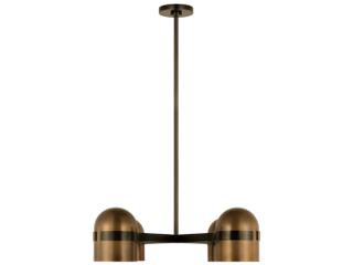 Visual Comfort Modern Octavia 4-Light Blackened Bronze bright Worn Brass Dome Chandelier
