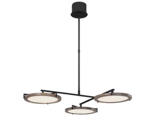 Visual Comfort Modern Shuffle 3-Light Nightshade Black Round Chandelier
