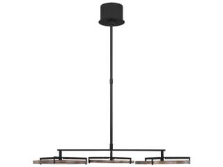 Visual Comfort Modern Shuffle 3-Light Nightshade Black Round Chandelier