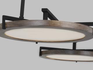 Visual Comfort Modern Shuffle 3-Light Nightshade Black Round Chandelier