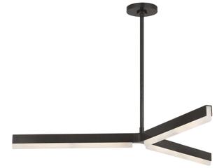 Visual Comfort Modern Linea 3-Light Bronze Geometric Chandelier
