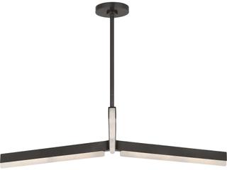 Visual Comfort Modern Linea 3-Light Bronze Geometric Chandelier