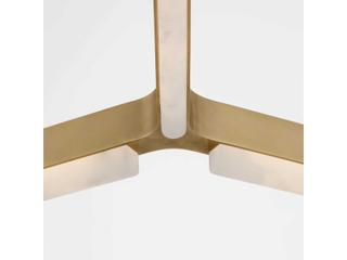 Visual Comfort Modern Linea 3-Light Hand Rubbed Antique Brass Geometric Chandelier