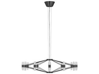 Visual Comfort Modern Lassell 24-Light Dark Bronze Geometric Chandelier
