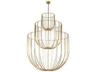 Visual Comfort Modern Sanchi 4-Light Polished Antique Brass Tiered Chandelier