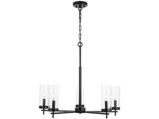 5-Light Zire Chandelier in Midnight Black