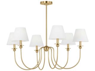 Visual Comfort Studio Elsay 6-Light Satin Brass Chandelier