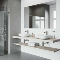 Vigo Peony Matte White 20" Irregular Oval Vessel Bathroom Sink