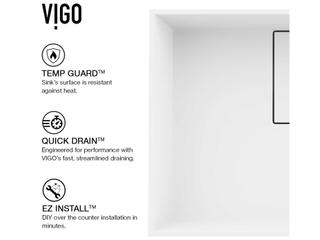 Vigo Bryant Modern White Matte Stone Rectangular Vessel Bathroom Sink