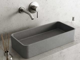 Vigo Palazzo Gothic Gray Concreto Stone Rectangular Vessel Bathroom Sink