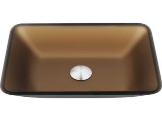 Sottile Amber Glass Rectangular Bathroom Vessel Sink