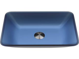 Sottile Royal Blue Glass Rectangular Vessel Bathroom Sink
