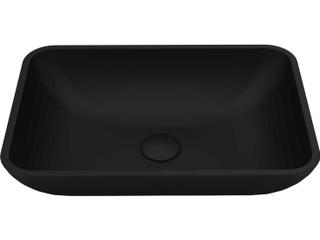 Sottile Matte Shell Rectangular Vessel Bathroom Sink in Black