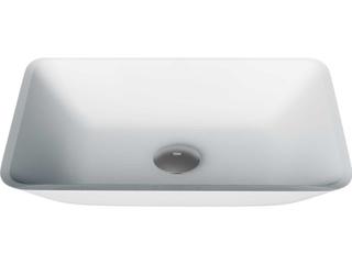 Vigo Matte Shell Sottile White Glass Rectangular Vessel Bathroom Sink