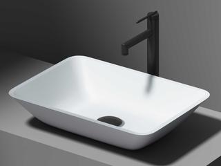 Vigo Matte Shell Sottile White Glass Rectangular Vessel Bathroom Sink