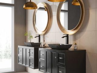 Vigo Onyx Gray 18" Rectangular Vessel Bathroom Sink Set with Matte Black Duris 1-Lever Faucet and Drain