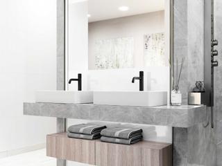 Vigo Magnolia Rectangular Vessel Bathroom Sink with Faucet and Pop-Up Drain in Matte Black
