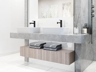 Vigo Marigold White Stone Vessel Bathroom Sink - Pop-Up Drain in Matte Black